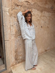 Never Fully Dressed Blue Stripe Balloon Trousers - Image 4 of 5