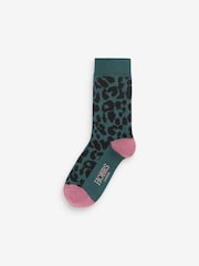 Hobbs Green Leopard Single Socks - Image 1 of 4
