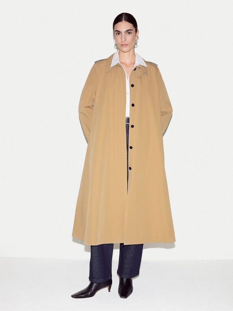 Jigsaw Natural Naya Cotton A-line Trench Coat - Image 1 of 7 Jigsaw Natural Naya Cotton A-line Trench Coat - Image 1 of 7
