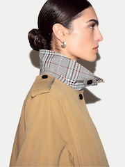 Jigsaw Natural Naya Cotton A-line Trench Coat - Image 3 of 7