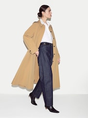 Jigsaw Natural Naya Cotton A-line Trench Coat - Image 6 of 7