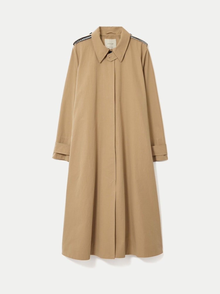 Jigsaw Natural Naya Cotton A-line Trench Coat - Image 7 of 7 Jigsaw Natural Naya Cotton A-line Trench Coat - Image 7 of 7