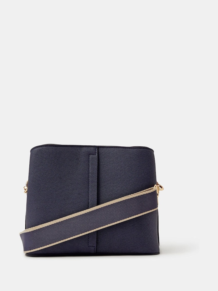 Accessorize Blue Webbing Strap Crossbody Bag - Image 2 of 3 Accessorize Blue Webbing Strap Crossbody Bag - Image 2 of 3