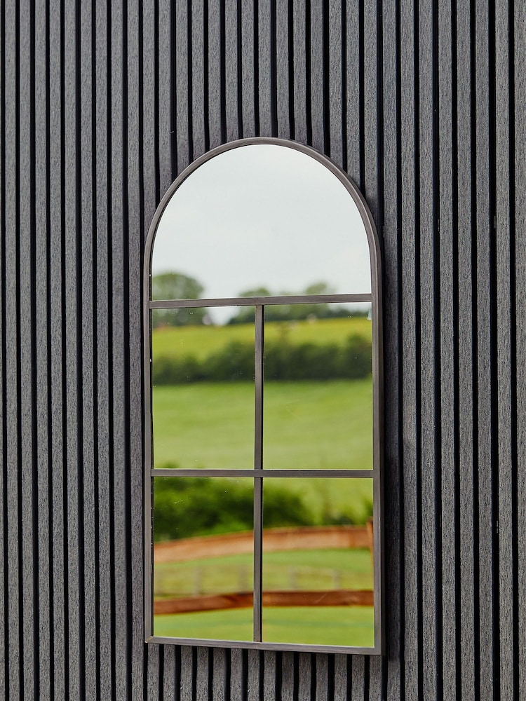 Ivyline Black Archway Outdoor Mirror - Image 1 of 4