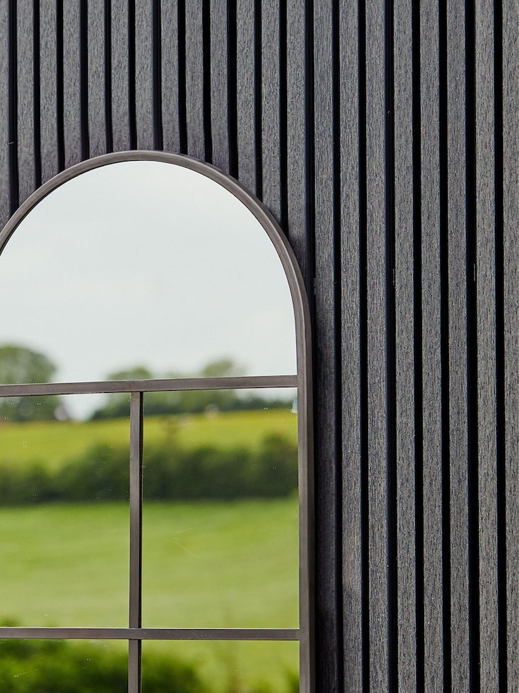 Ivyline Black Archway Outdoor Mirror - Image 2 of 4