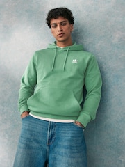 adidas originals Green 100% Cotton Trefoil Essentials Hoodie - Image 3 of 6