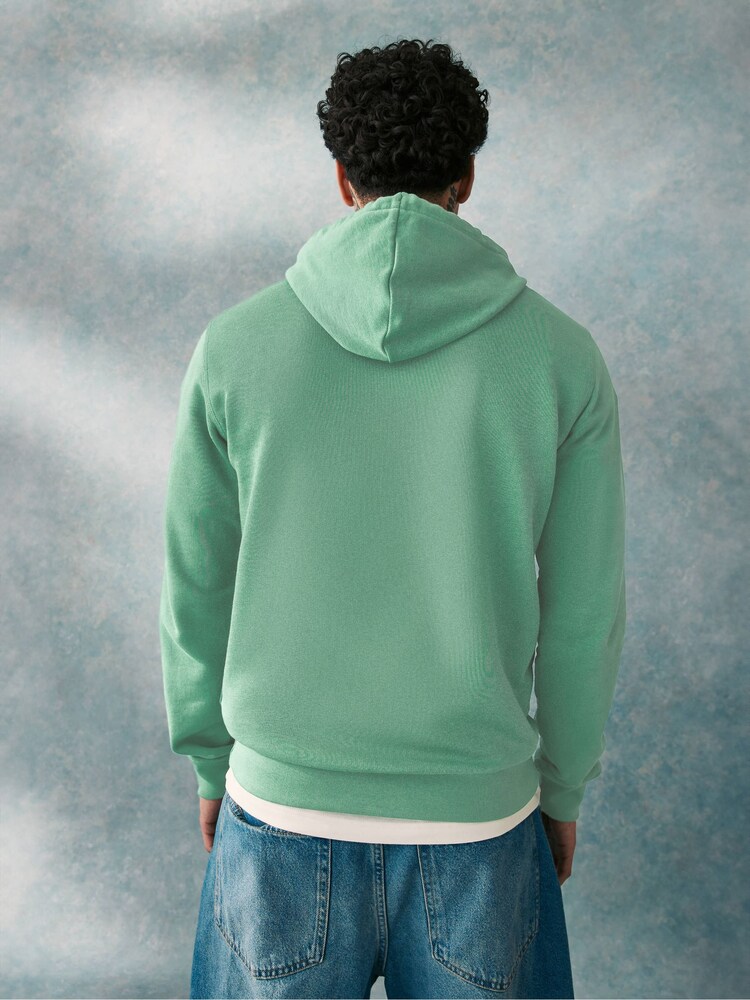 adidas originals Green 100% Cotton Trefoil Essentials Hoodie - Image 5 of 6