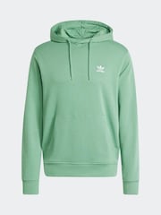 adidas originals Green 100% Cotton Trefoil Essentials Hoodie - Image 6 of 6