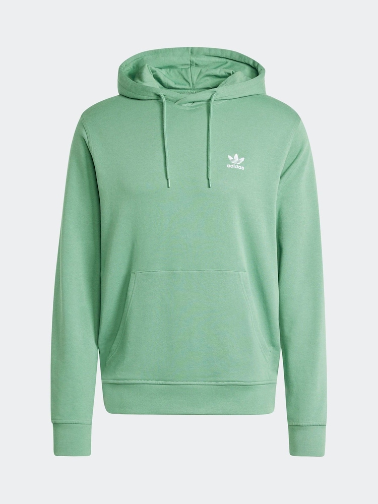 adidas originals Green 100% Cotton Trefoil Essentials Hoodie - Image 6 of 6