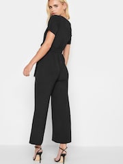 PixieGirl Petite Black Crepe Belted Wrap Jumpsuit - Image 2 of 2