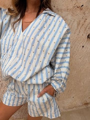 Never Fully Dressed Blue Stripe Cara Shirt - Image 1 of 5