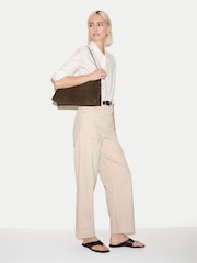 Jigsaw Green Trafalgar Suede Shoulder Bag - Image 1 of 5