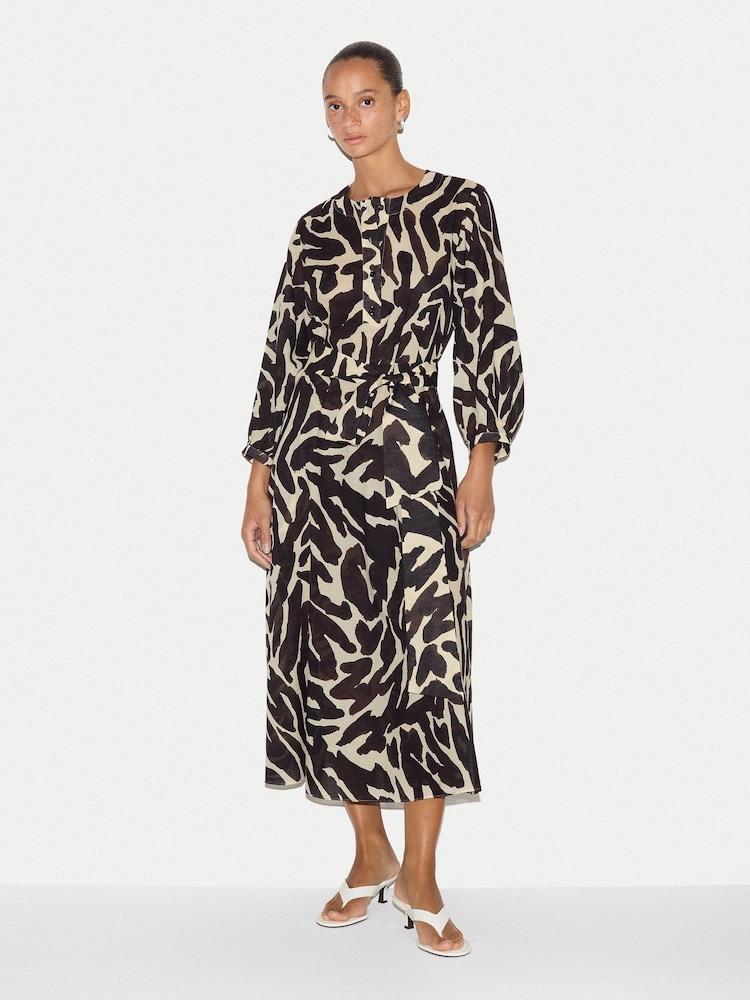 Jigsaw Brown Zebra Midi Shirt Dress - Image 1 of 7 Jigsaw Brown Zebra Midi Shirt Dress - Image 1 of 7