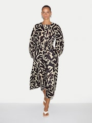 Jigsaw Brown Zebra Midi Shirt Dress - Image 3 of 7