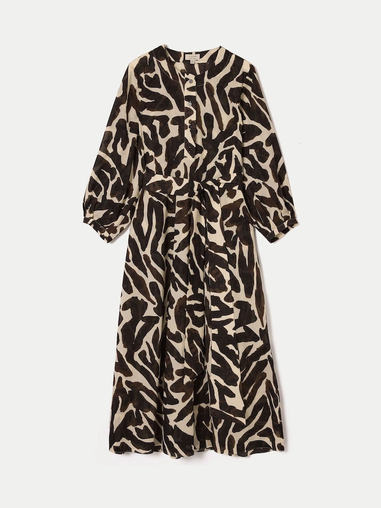 Jigsaw Brown Zebra Midi Shirt Dress - Image 7 of 7 Jigsaw Brown Zebra Midi Shirt Dress - Image 7 of 7