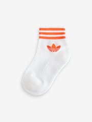 adidas Off White Trefoil Ankle Socks 3 Pack - Image 2 of 6