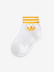 adidas Off White Trefoil Ankle Socks 3 Pack - Image 3 of 6
