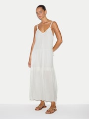 Jigsaw White Textured Cotton Maxi Dress - Image 1 of 6