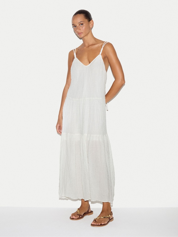 Jigsaw White Textured Cotton Maxi Dress - Image 1 of 6 Jigsaw White Textured Cotton Maxi Dress - Image 1 of 6