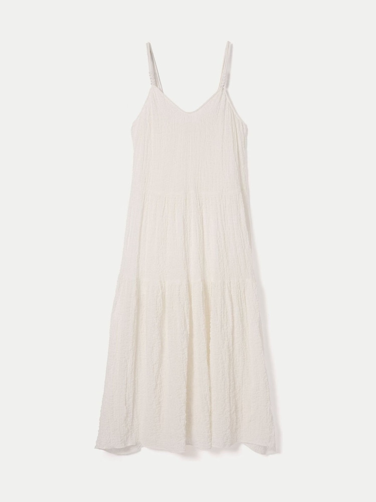 Jigsaw White Textured Cotton Maxi Dress - Image 6 of 6 Jigsaw White Textured Cotton Maxi Dress - Image 6 of 6