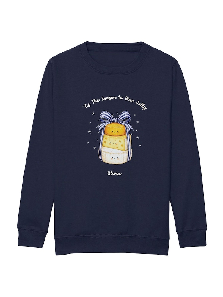 Personalised Adults Christmas Brie Sweatshirt by Koko Blossom - Image 2 of 2 Personalised Adults Christmas Brie Sweatshirt by Koko Blossom - Image 2 of 2