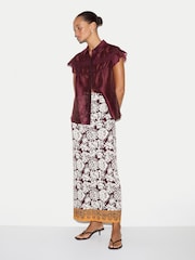 Jigsaw Red Smocking Blouse - Image 4 of 5