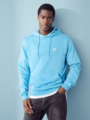 adidas originals Blue 100% Cotton Trefoil Essentials Hoodie - Image 1 of 7
