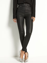 Black Sculpt Pull-On Coated Leggings - Image 3 of 7
