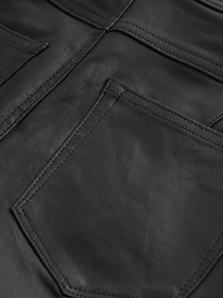 Black Sculpt Pull-On Coated Leggings - Image 7 of 7