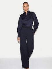 Jigsaw Blue Slim Stand Collar Shirt - Image 5 of 6