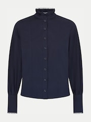 Jigsaw Blue Slim Stand Collar Shirt - Image 6 of 6