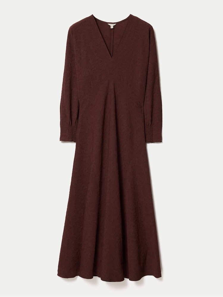 Jigsaw Brown V-Neck Godet Dress - Image 5 of 5 Jigsaw Brown V-Neck Godet Dress - Image 5 of 5