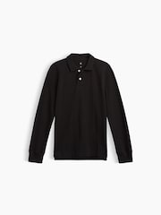 Gap Black Uniform Pique Long Sleeve Polo Shirt (4-13yrs) - Image 1 of 3