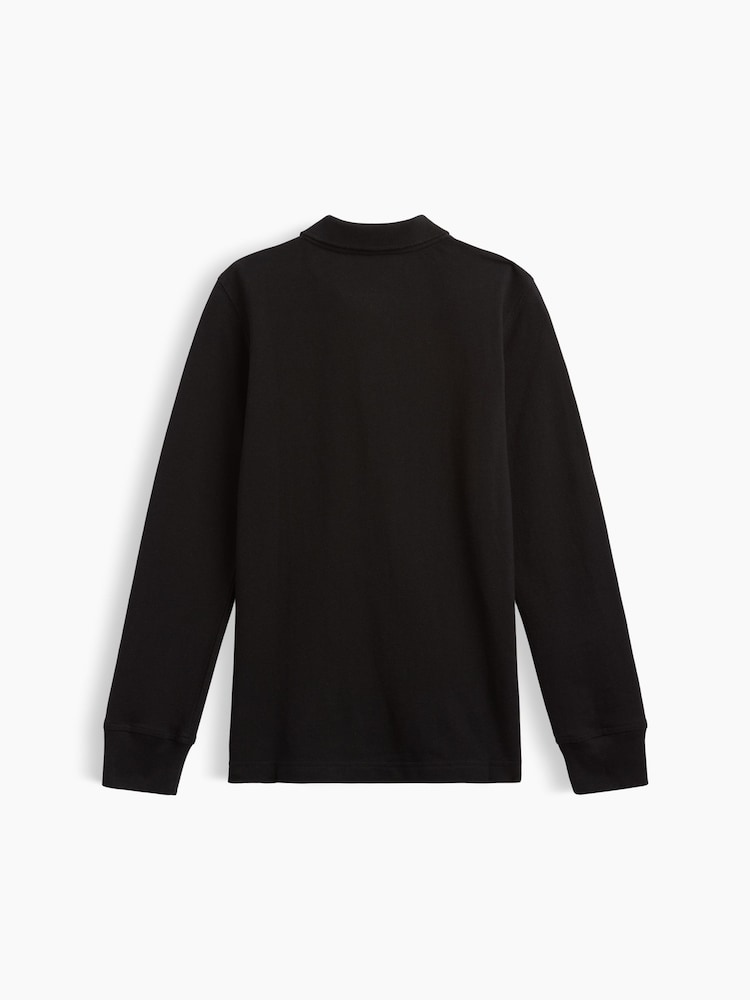 Gap Black Uniform Pique Long Sleeve Polo Shirt (4-13yrs) - Image 2 of 3