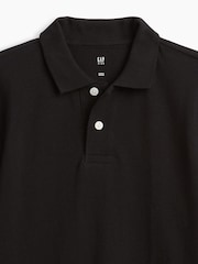 Gap Black Uniform Pique Long Sleeve Polo Shirt (4-13yrs) - Image 3 of 3