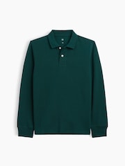Gap Green Uniform Pique Long Sleeve Polo Shirt (4-13yrs) - Image 1 of 3