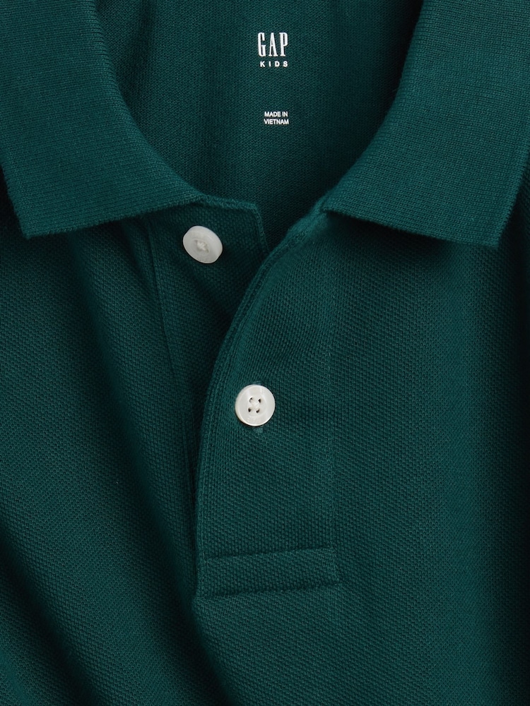 Gap Green Uniform Pique Long Sleeve Polo Shirt (4-13yrs) - Image 3 of 3 Gap Green Uniform Pique Long Sleeve Polo Shirt (4-13yrs) - Image 3 of 3