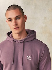 adidas originals Purple 100% Cotton Trefoil Essentials Hoodie - Image 4 of 6