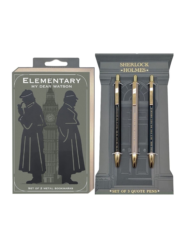 Portico Designs Set of 2 Black Metal Bookmarks And Pens - Image 1 of 5 Portico Designs Set of 2 Black Metal Bookmarks And Pens - Image 1 of 5