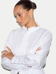 Jigsaw White Slim Stand Collar Shirt - Image 2 of 7