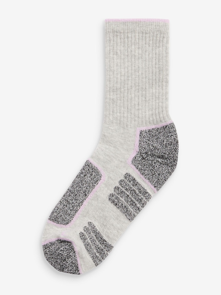 Black/Grey Next Active Sports Walking Ankle Socks 2 Pack - Image 2 of 4