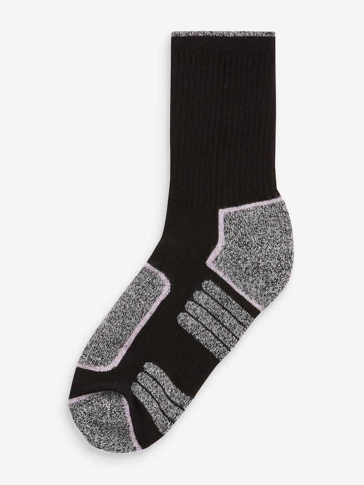 Black/Grey Next Active Sports Walking Ankle Socks 2 Pack - Image 3 of 4