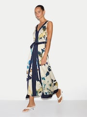 Jigsaw Shadow Floral Satin Wrap Dress - Image 2 sur 5