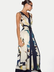 Jigsaw Shadow Floral Satin Wrap Dress - Image 3 sur 5