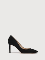 LK Bennett Black Floret Suede Pointed Toe Courts - Image 1 of 4