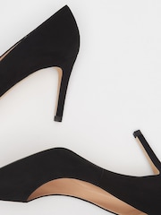 LK Bennett Black Floret Suede Pointed Toe Courts - Image 4 of 4
