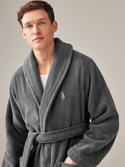 Polo Ralph Lauren Dark Grey Shawl Collar Dressing Gown - Image 3 of 5