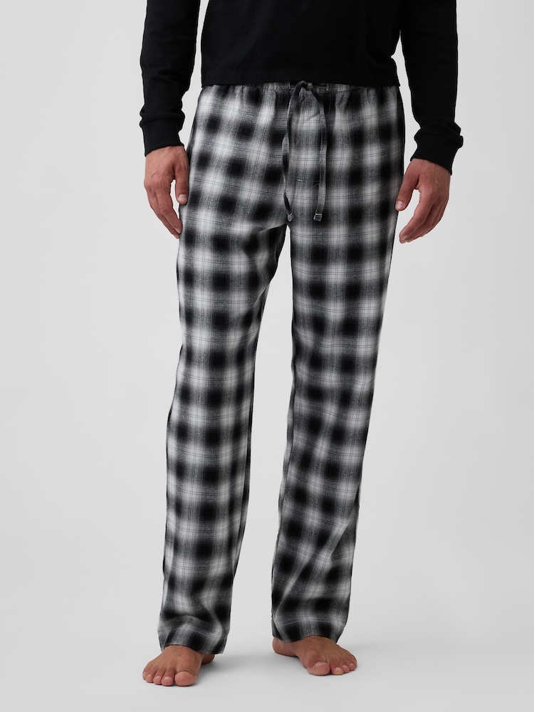 Schwarz kariert - Relaxed Flannel Pyjama Bottoms - Bild 1 von 4 Schwarz kariert - Relaxed Flannel Pyjama Bottoms - Bild 1 von 4