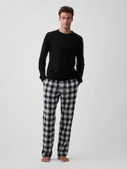 Schwarz kariert - Relaxed Flannel Pyjama Bottoms - Bild 3 von 4