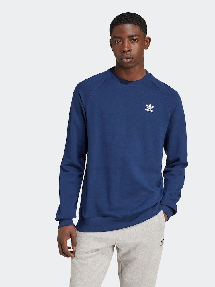 Blau - adidas Originals Essential Crew Sweatshirt aus 100 % Baumwolle - Bild 1 von 1